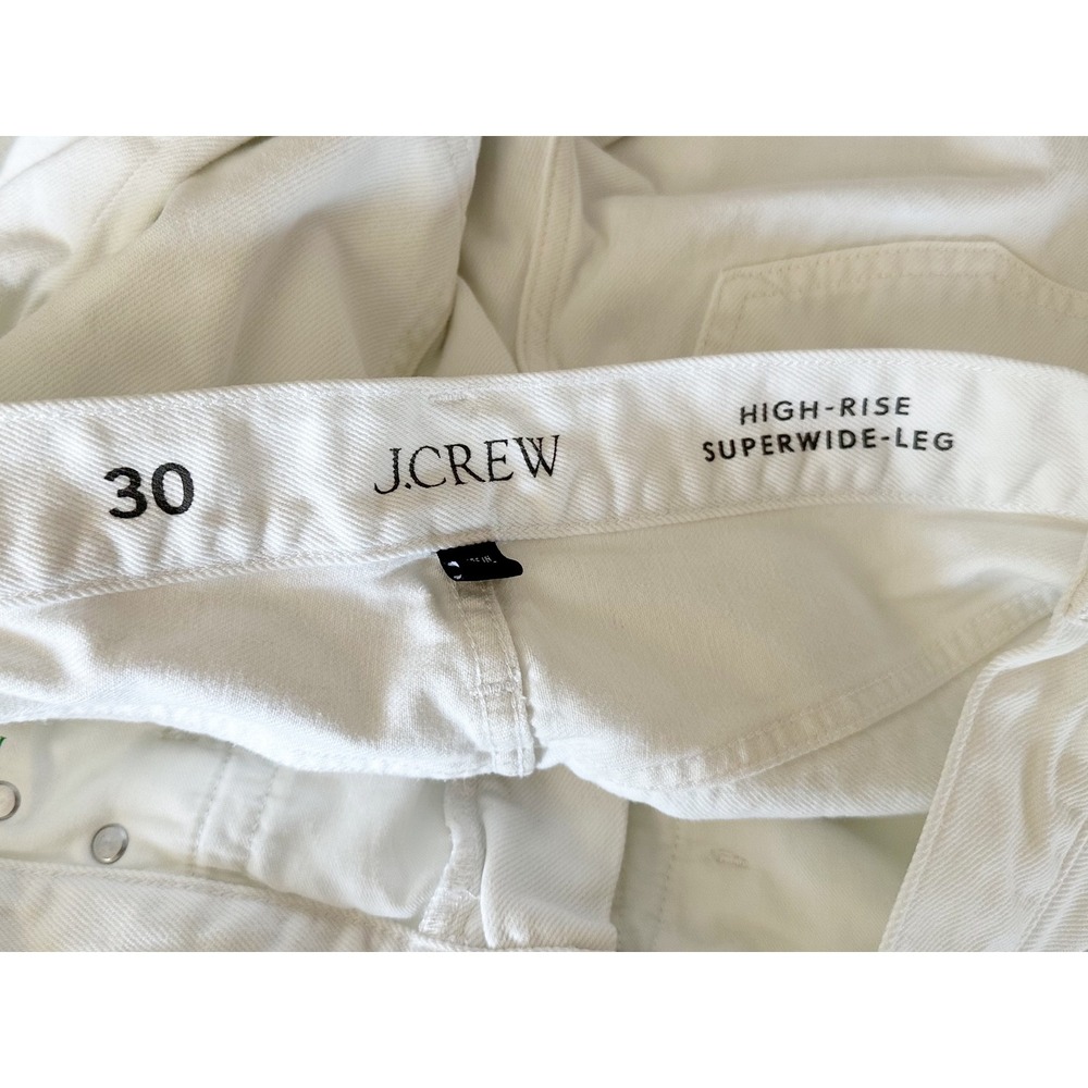 J.Crew High-Rise Superwide-Leg Jeans White 100% Cotton Size 30 - Picture 6 of 8
